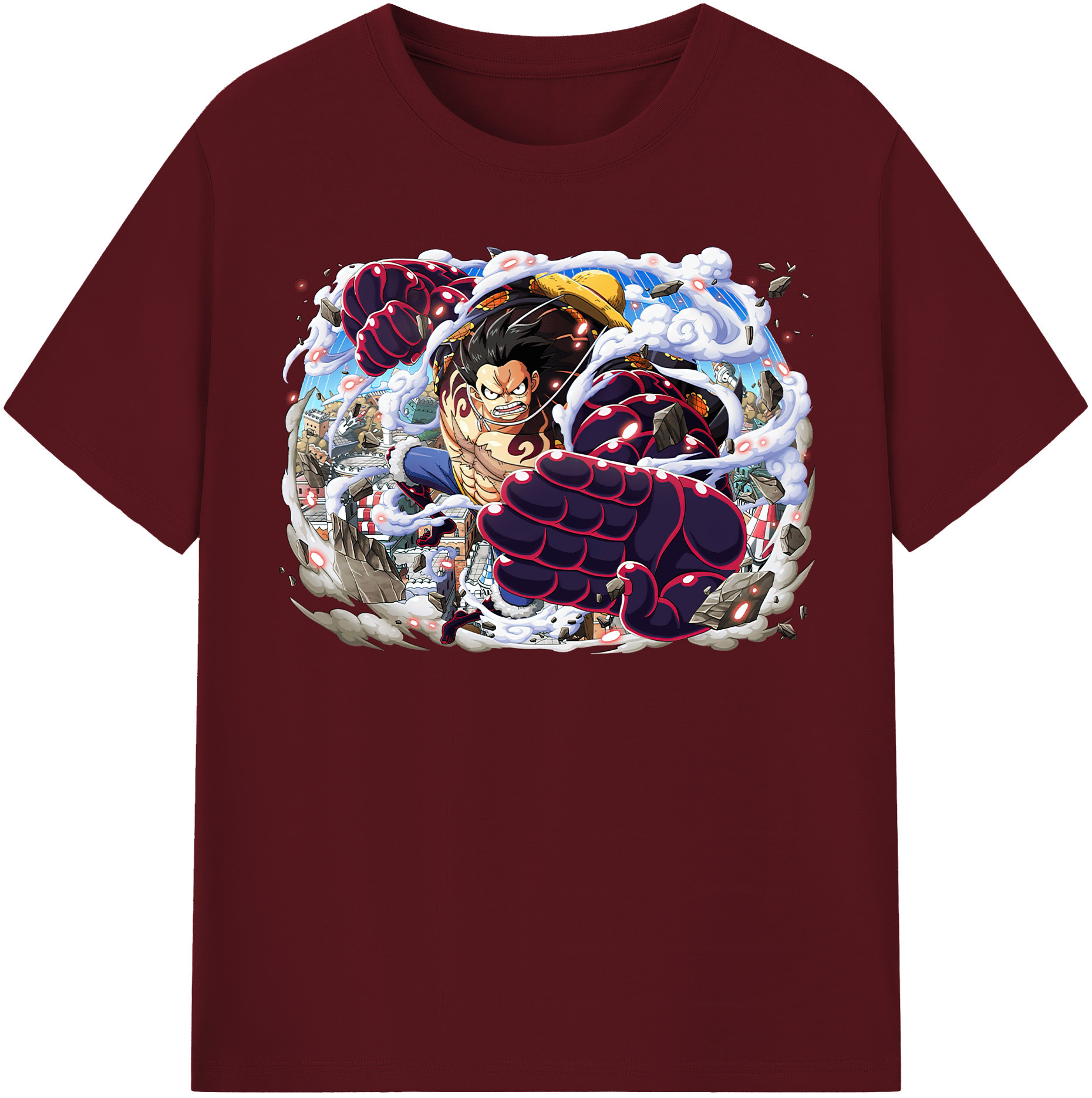 ワンピース モンキー・D・ルフィ ONE PIECE Monkey D. Luffy 綿100％半袖Tシャツ（フロントプリント）